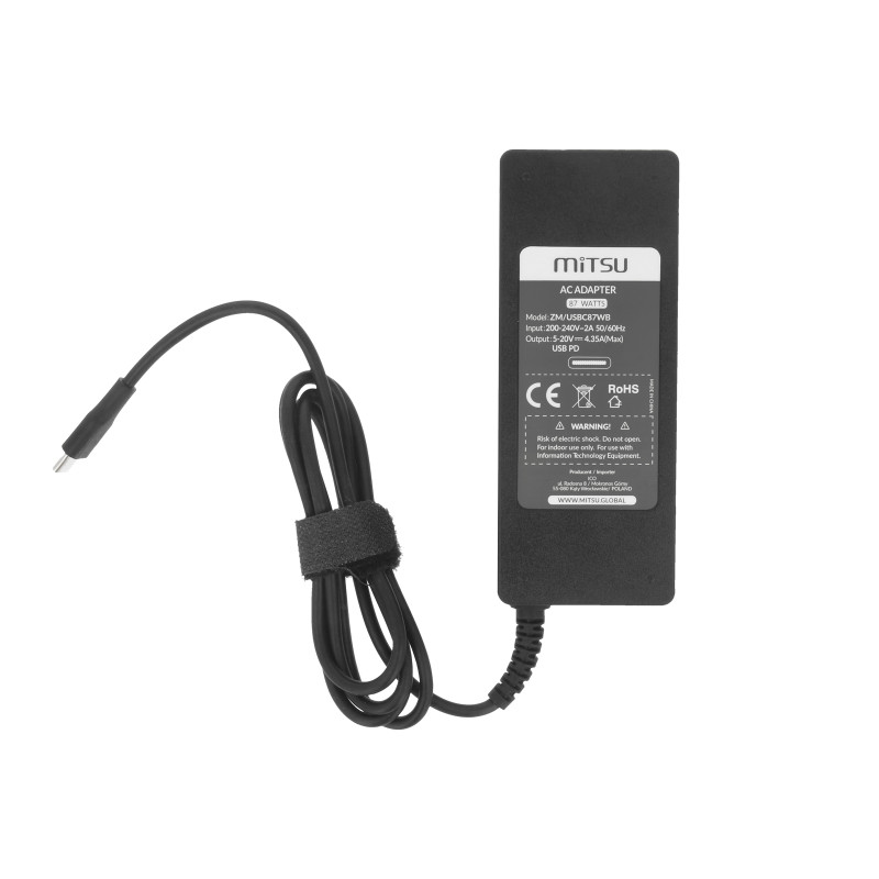 Zasilacz Mitsu 87W USB type C USB-C (black)