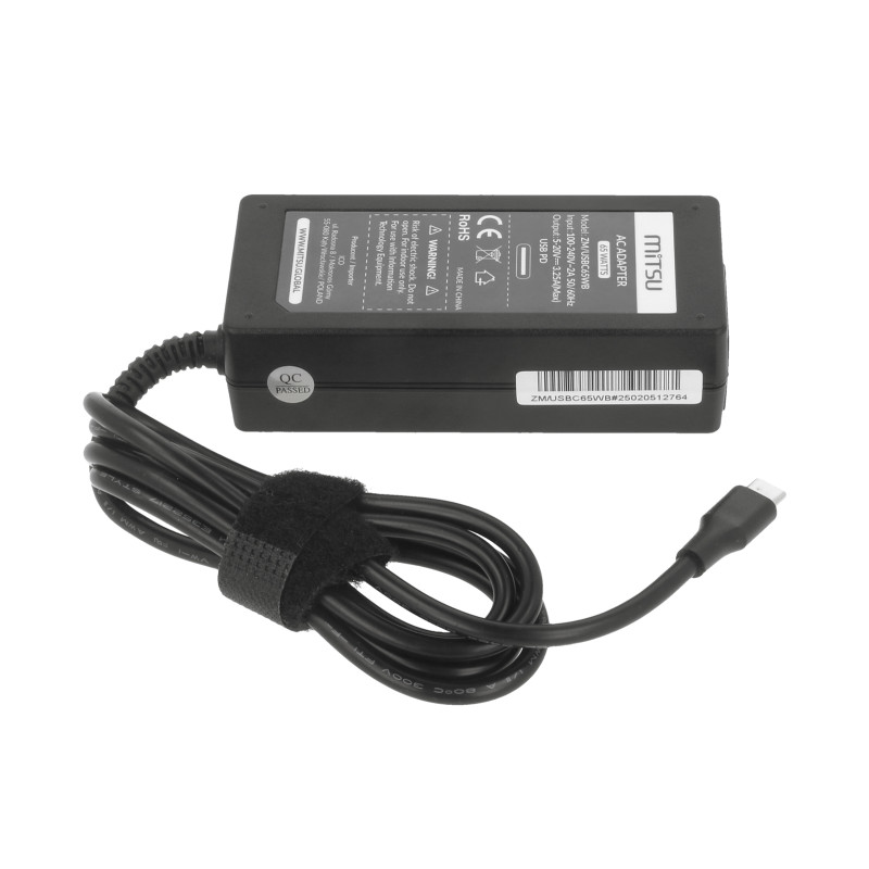 Zasilacz Mitsu 65W USB type C USB-C (black)