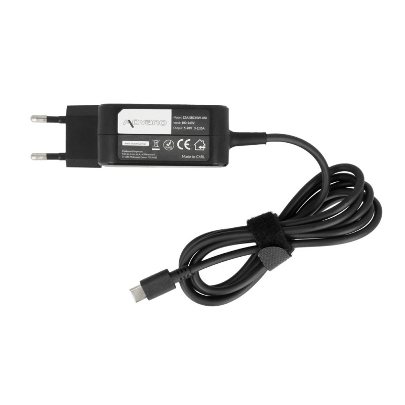 Zasilacz Movano uniwersalny 45W USB-C - 10 wtyków