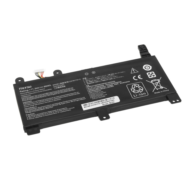 Bateria Mitsu do Asus ROG Strix G512LU, G531GU, G712LU