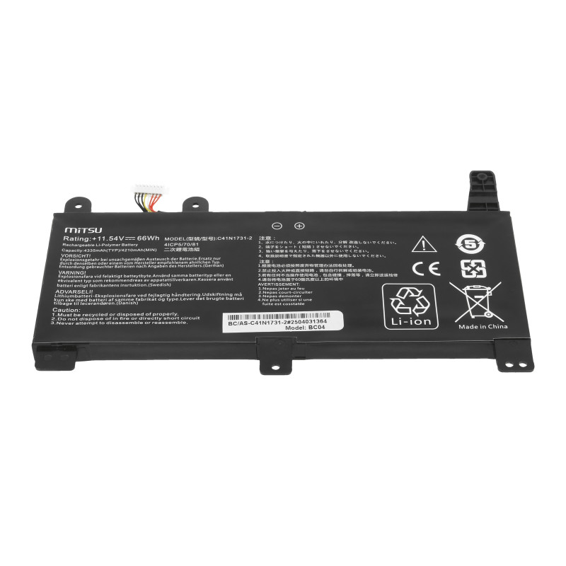 Bateria Mitsu do Asus ROG Strix G512LU, G531GU, G712LU