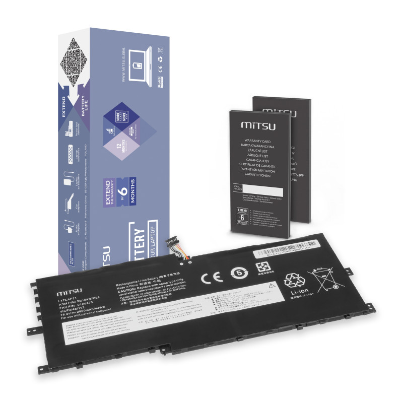 Bateria Mitsu do Lenovo ThinkPad X1 Yoga Gen 3, Yoga 2018