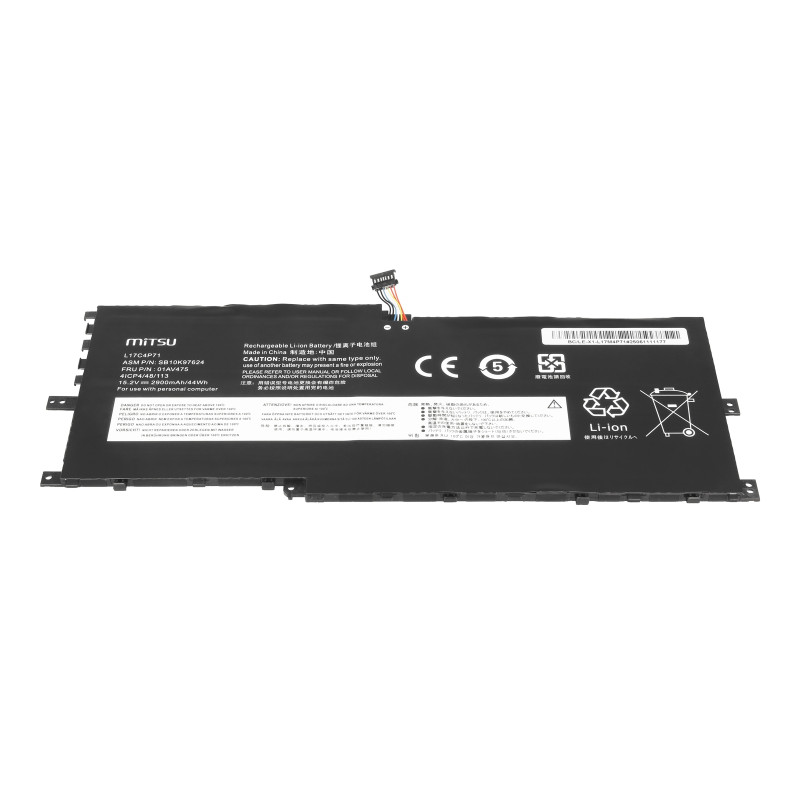 Bateria Mitsu do Lenovo ThinkPad X1 Yoga Gen 3, Yoga 2018