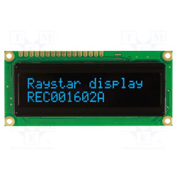 Wyświetlacz OLED 16x2 alfanumeryczny – Raystar REC001602ABPP5N01 16-pin