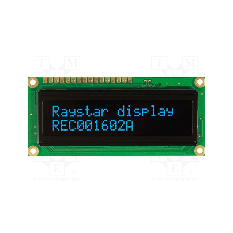 Wyświetlacz OLED 16x2 alfanumeryczny – Raystar REC001602ABPP5N01 16-pin