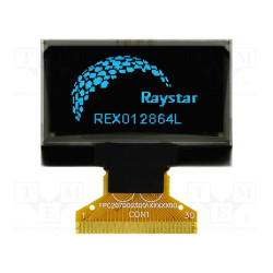 Wyświetlacz OLED 1.28" 128x64 SPI do Arduino / ESP32 / Raspberry Pi – Raystar REX012864LSAP3N0