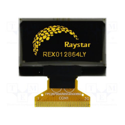 Wyświetlacz OLED 1.28" 128x64 SPI do Arduino / ESP32 / Raspberry Pi – Raystar REX012864LYAP3N0