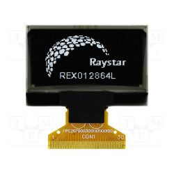 Wyświetlacz OLED 1.28" 128x64 SPI do mikrokontrolerów (Arduino, ESP32, STM32) – REX012864LWAP3N0
