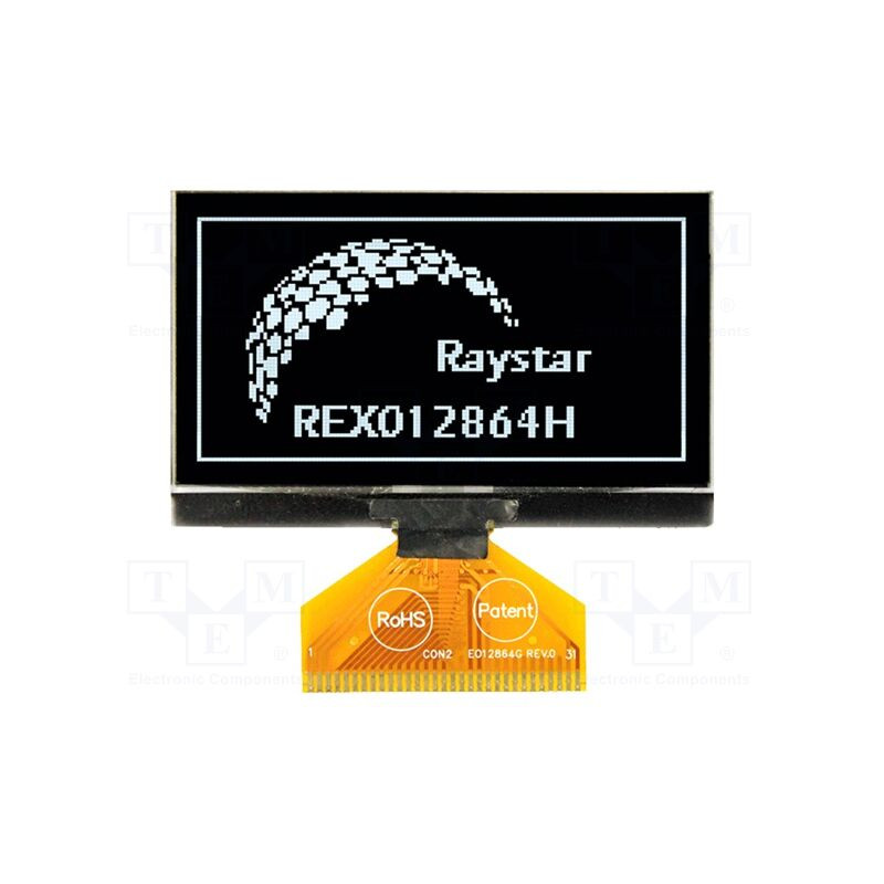 Wyświetlacz OLED 2.42" 128x64 SPI do Arduino / ESP32 / Raspberry Pi – Raystar REX012864HWPP3N0