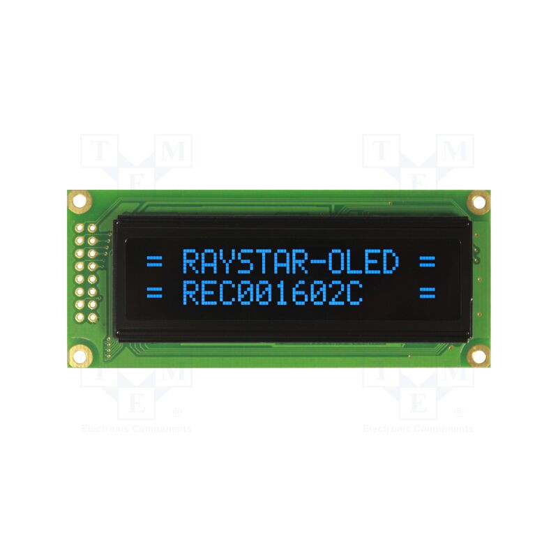 Wyświetlacz OLED alfanumeryczny 16x2 (2x16) do Arduino / HD44780 – Raystar REC001602CBPP5N01