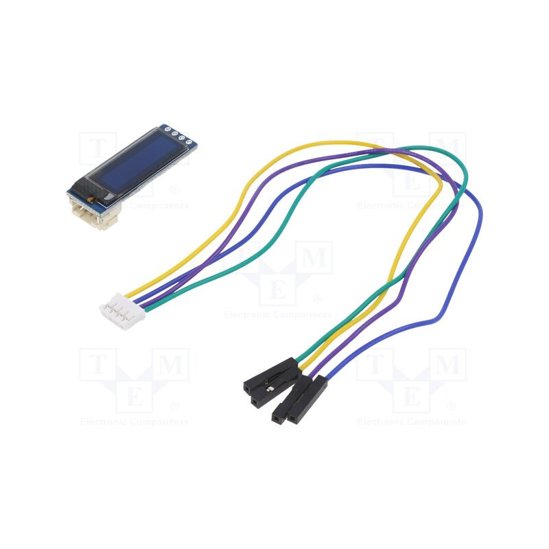 Wyświetlacz OLED 0.91" 128x32 biały + przewody – Waveshare WSH-14657 (3.3–5V, 8 PIN)