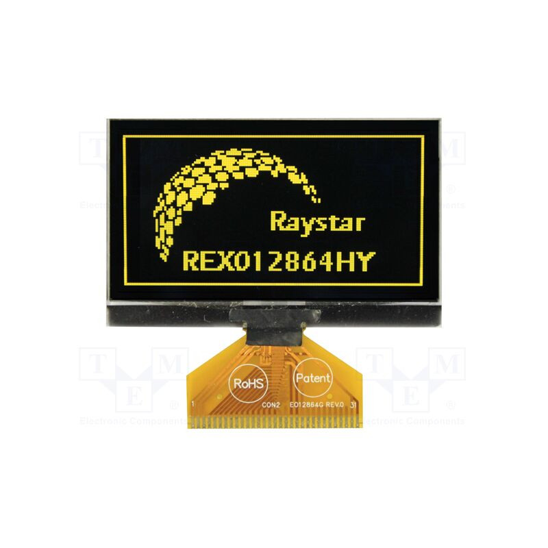 Wyświetlacz OLED 2.42" 128×64 graficzny – Raystar REX012864HYPP3N0