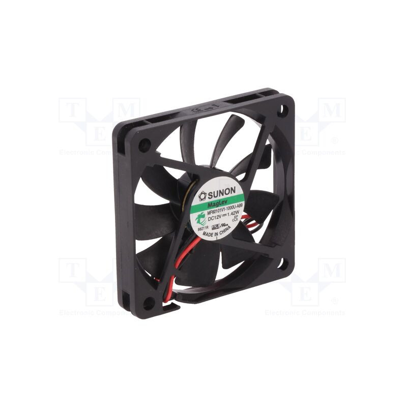 Wentylator DC 60x60x10 mm 12V Sunon – cienki i wydajny do kompaktowych urządzeń.
