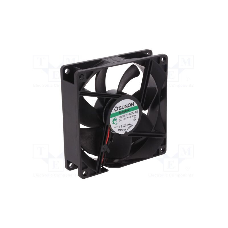 Cichy wentylator DC 92x92x25 mm 12V Sunon – wydajny i bardzo cichy.