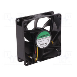 Wydajny wentylator 80x80x25 mm 12V Sunon do elektroniki i automatyki.