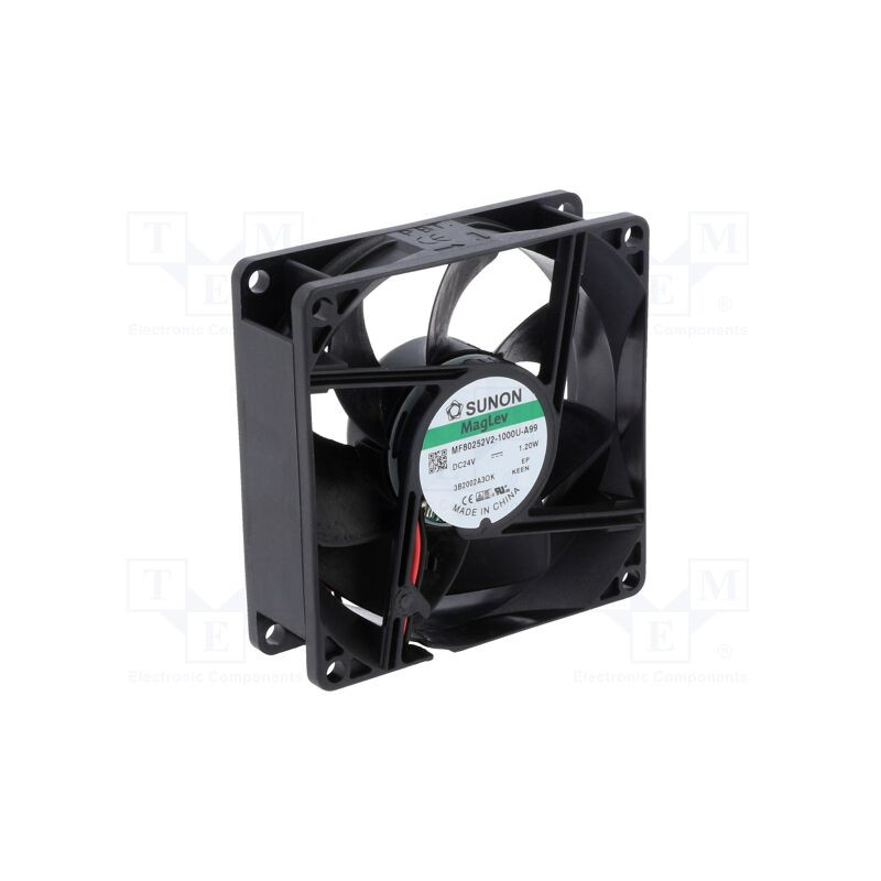 Wydajny wentylator 80x80x25 mm 24V Sunon do automatyki i elektroniki.