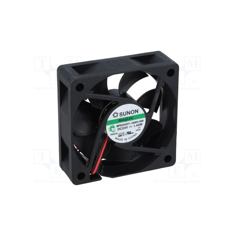 Wydajny wentylator 60x60x20 mm 24V Sunon do automatyki i elektroniki.