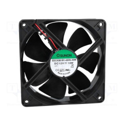 Przemysłowy wentylator 120x120x38 mm 12V Sunon o bardzo wysokiej wydajności.