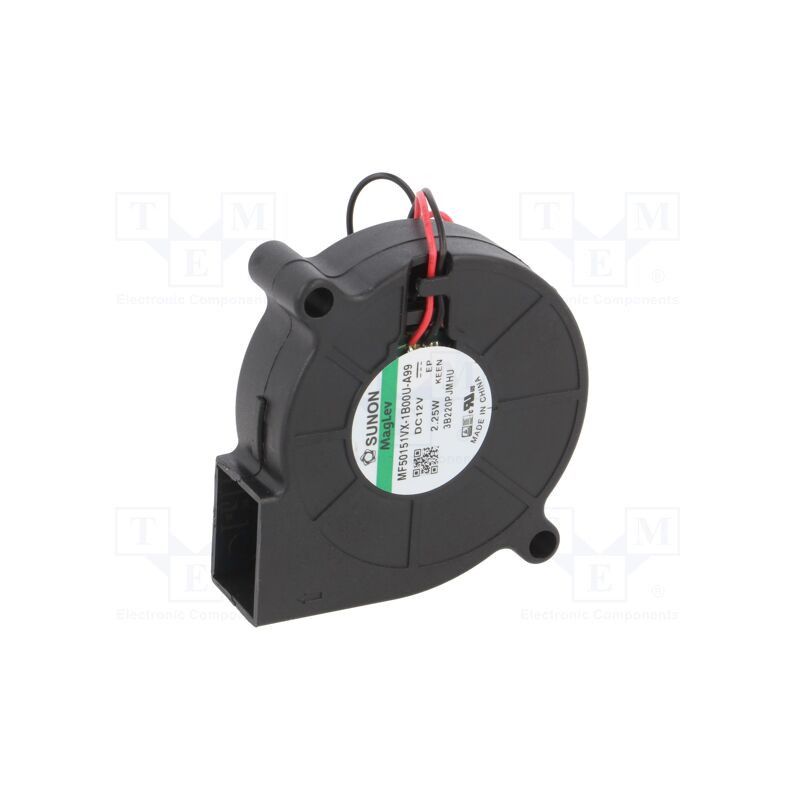 Kompaktowy blower 51x51x15 mm 12V Sunon do chłodzenia punktowego.