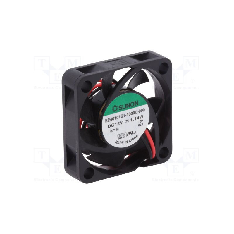 Wydajny wentylator 40x40x10 mm 12V Sunon do elektroniki.