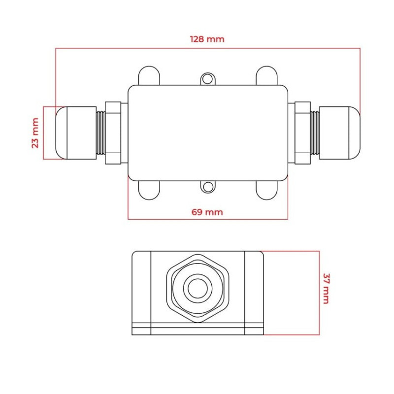 PUSZKA INSTALACYJNA HERMETYCZNA PODWÓJNA 5-12mm2 IP68