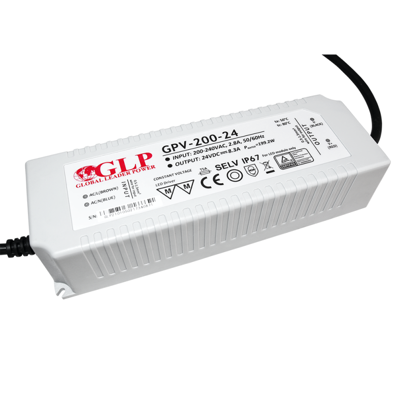 ZASILACZ 24V 8,3A 200W GPV IP67 PLASTIC CASE GPV-200-24