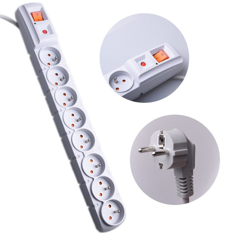 LISTWA ZASILAJĄCA ACAR S8 3m SZARA