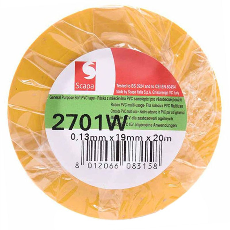 TAŚMA IZOLACYJNA 2701W ŻÓŁTA 0,13mmx19mmx20mm