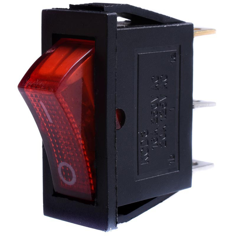 PRZEŁĄCZNIK 12V PODŚWIETLANY ŚREDNI CZER