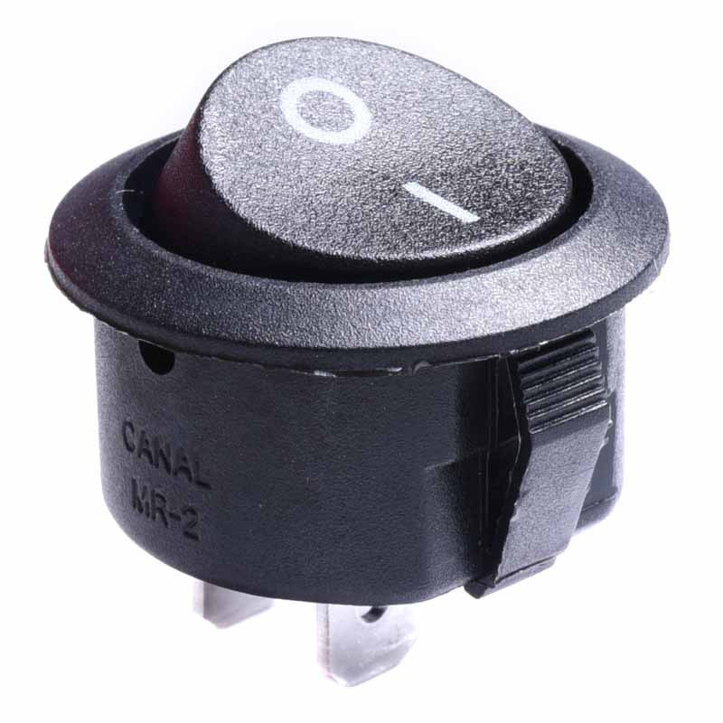 PRZEŁĄCZNIK AC230V OKRĄGŁY CZARNY 10A HQ