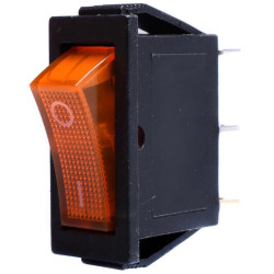 PRZEŁĄCZNIK 12V PODŚWIETLANY ŚREDNI ŻÓŁTY WĄSKI