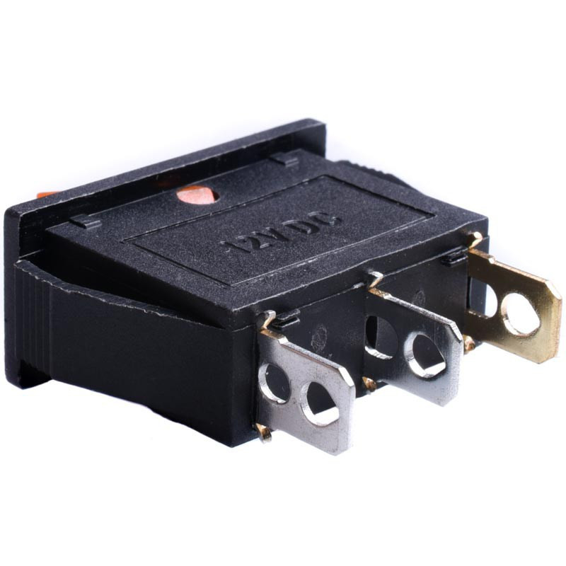 PRZEŁĄCZNIK 12V PODŚWIETLANY ŚREDNI ŻÓŁTY WĄSKI