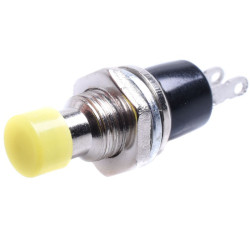 PRZYCISK ZWIERNY MAŁY METAL ŻÓŁTY OKRĄGŁY 6mm(OTWÓR)