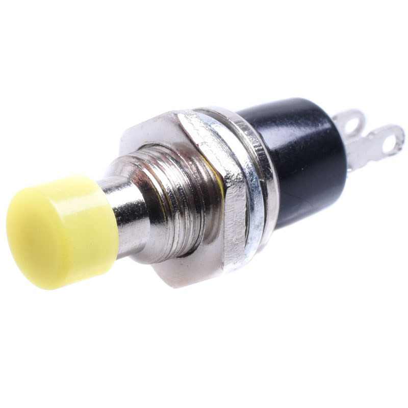 PRZYCISK ZWIERNY MAŁY METAL ŻÓŁTY OKRĄGŁY 6mm(OTWÓR)