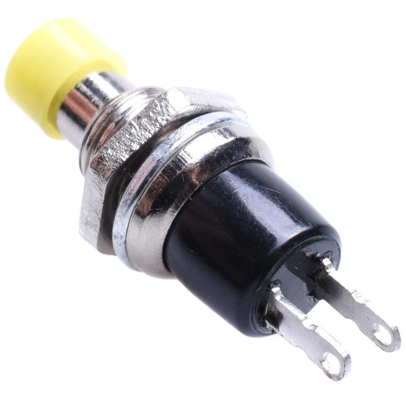 PRZYCISK ZWIERNY MAŁY METAL ŻÓŁTY OKRĄGŁY 6mm(OTWÓR)