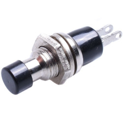 PRZYCISK ZWIERNY MAŁY METAL CZARNY OKRĄG