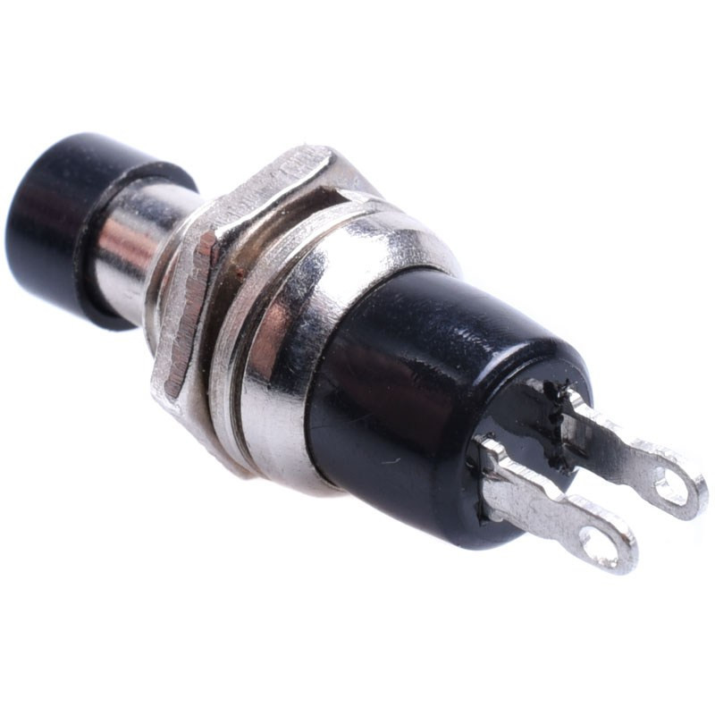 PRZYCISK ZWIERNY MAŁY METAL CZARNY OKRĄG