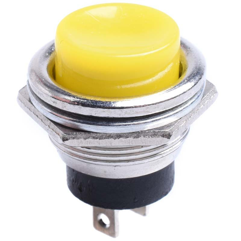 PRZYCISK ZWIERNY DUŻY METAL ŻÓŁTY OKRĄGŁY 15mm(OTWÓR)