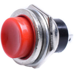 PRZYCISK ZWIERNY DUŻY METAL CZERWONY OKR