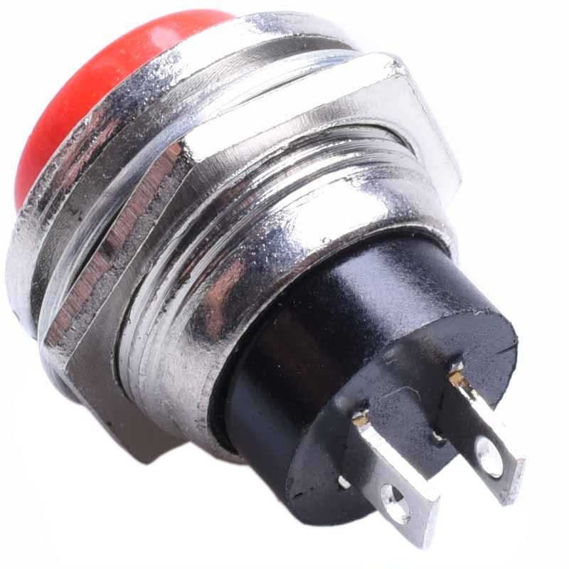 PRZYCISK ZWIERNY DUŻY METAL CZERWONY OKR