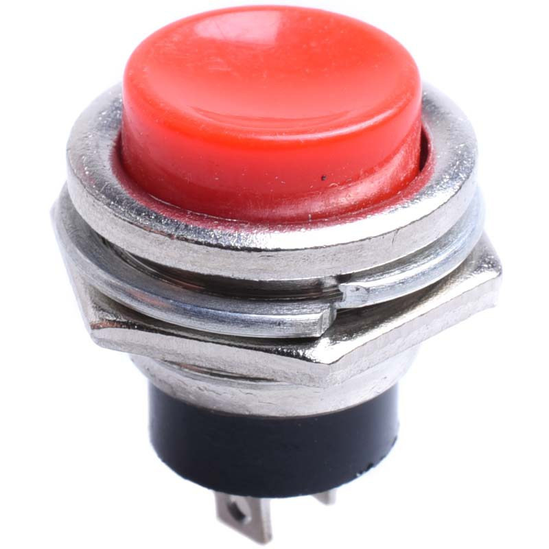 PRZYCISK ZWIERNY DUŻY METAL CZERWONY OKR