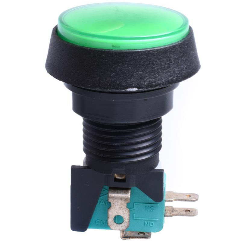 WŁĄCZNIK OKRĄGŁY ŚREDNI ZIELONY KRAŃCOWY  FI43