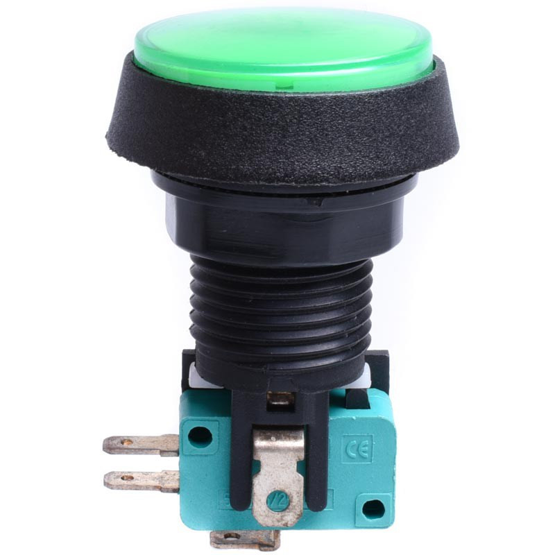 WŁĄCZNIK OKRĄGŁY ŚREDNI ZIELONY KRAŃCOWY  FI43