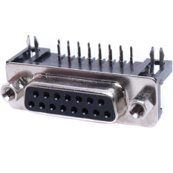 DSUB 15Ż GNIAZDO W DRUK KĄTOWE D-SUB 15 ŻEŃSKIE