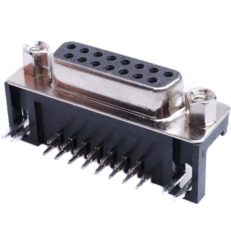 DSUB 15Ż GNIAZDO W DRUK KĄTOWE D-SUB 15 ŻEŃSKIE