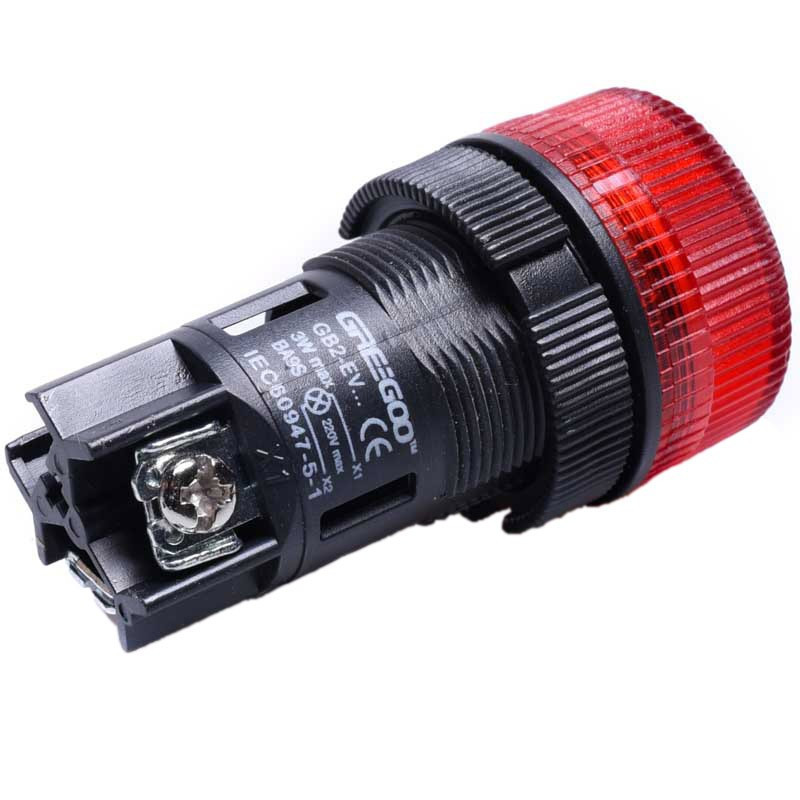 KONTROLKA 20mm CZERWONA PODŚWIETLANA NEO