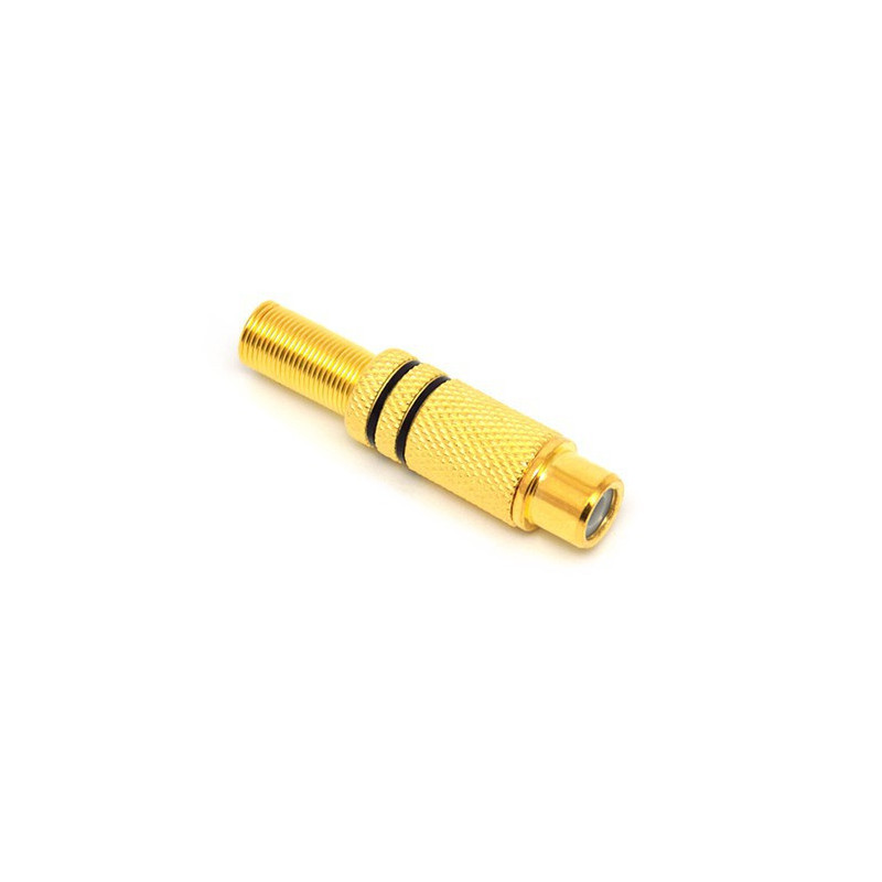 GNIAZDO RCA METAL CZARNE GOLD 4mm NA KABEL JLM