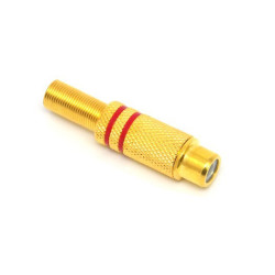 GNIAZDO RCA METAL CZERWONE GOLD 4mm NA KABEL JLM