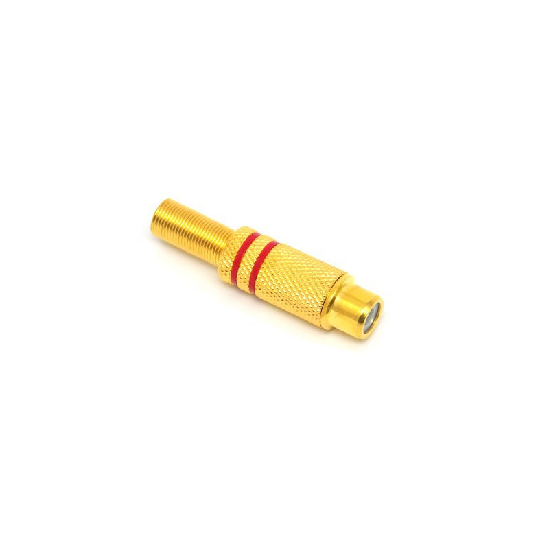 GNIAZDO RCA METAL CZERWONE GOLD 4mm NA KABEL JLM