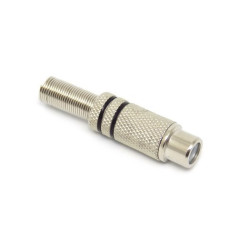 GNIAZDO RCA METAL CZARNE 6mm NA KABEL JLM